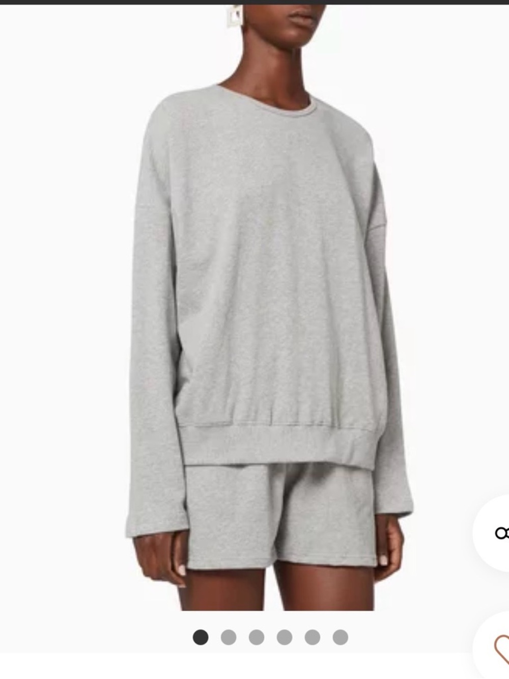The Frankie Shop Light Gray Relaxed Sweatshirt & Shorts Set